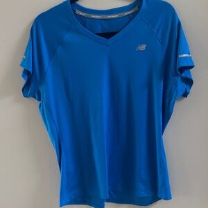 New Balance Women's Bright Blue V-Neck Tee